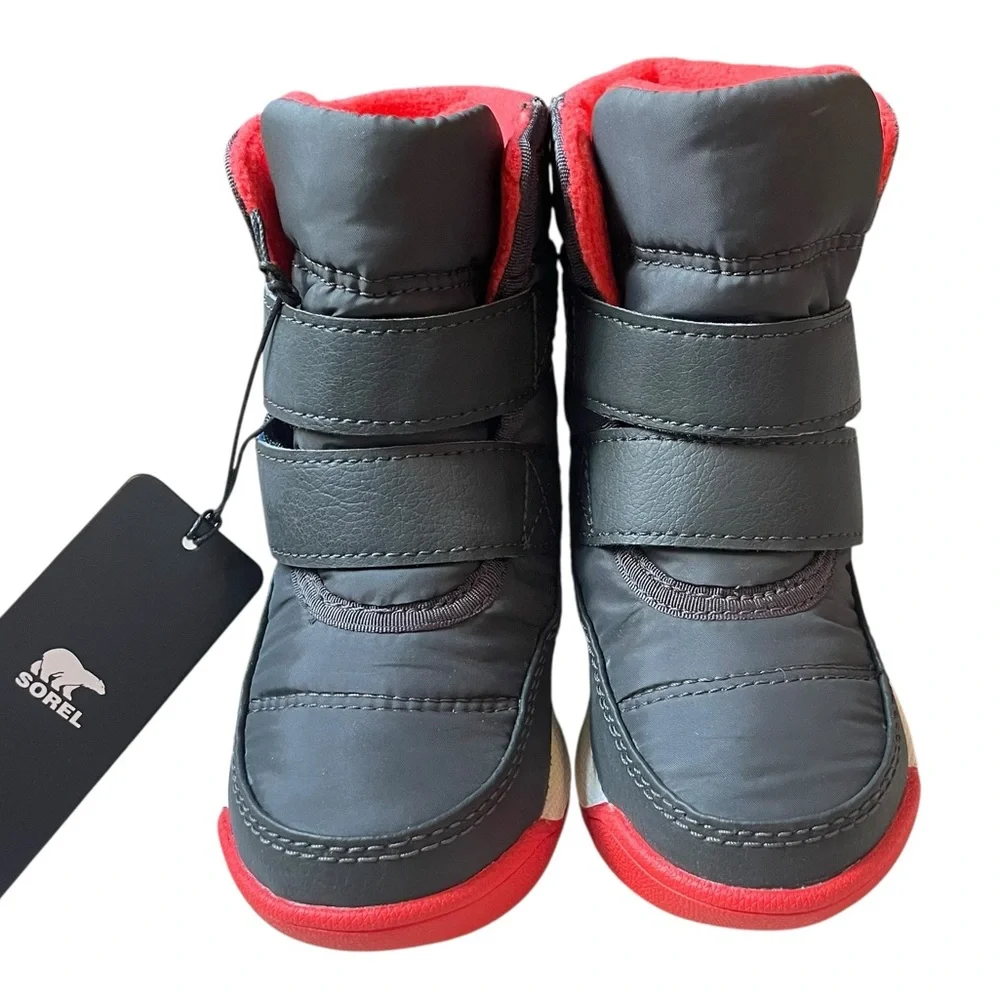 Sorel Toddler Whitney ll Strap Waterproof Boots Jet Poppy Red Size 5 NWT‎